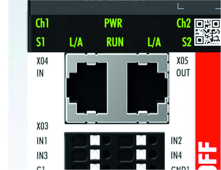 EtherCAT slot | IN X04, OUT X05 1: