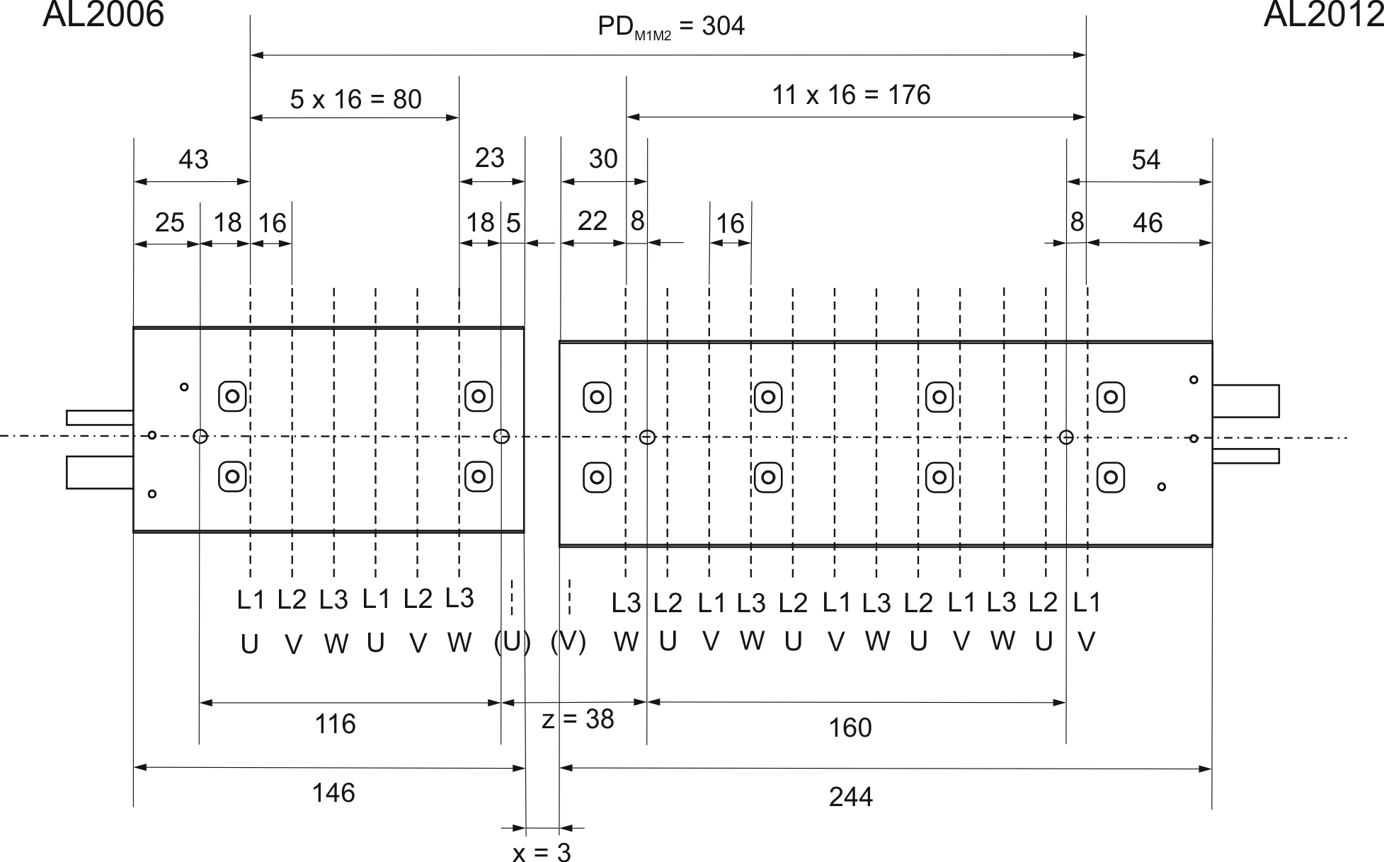 Layout of the motors 1: