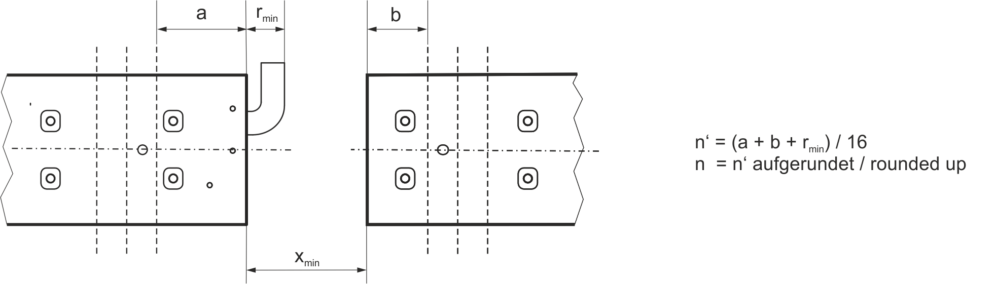 Minimum distance between the motors 2: