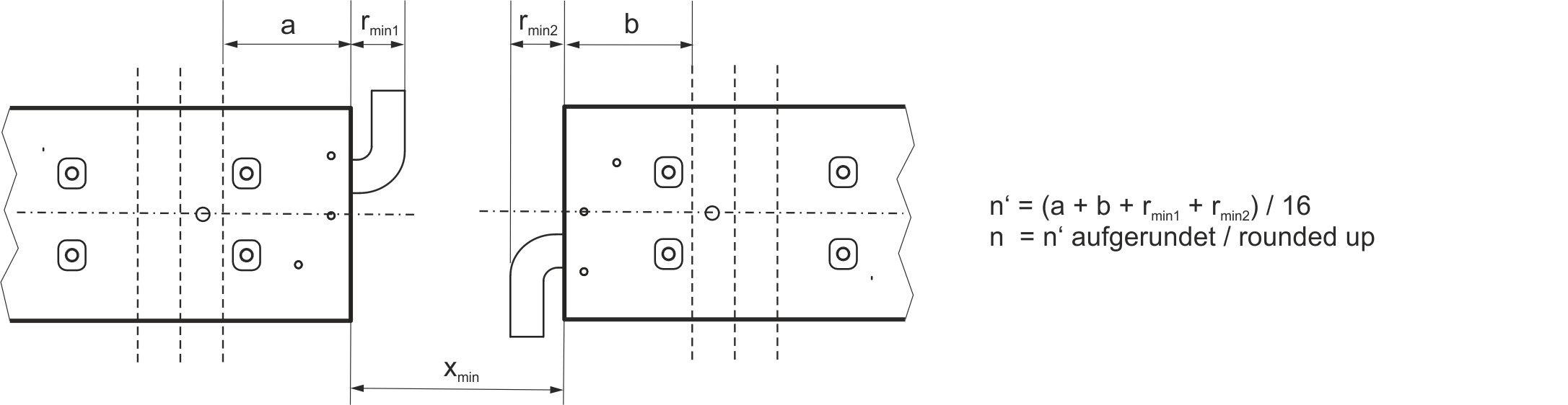 Minimum distance between the motors 3: