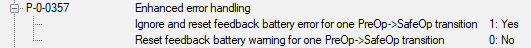 Resetting the error message and warning 1: