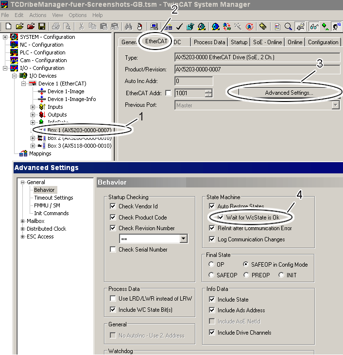Reinitialization, troubleshooting and reset 1: