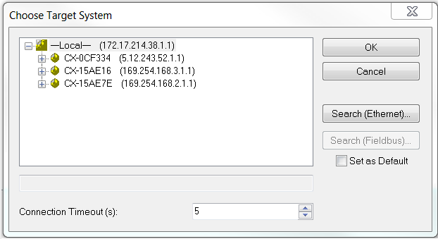 Select target system 8: