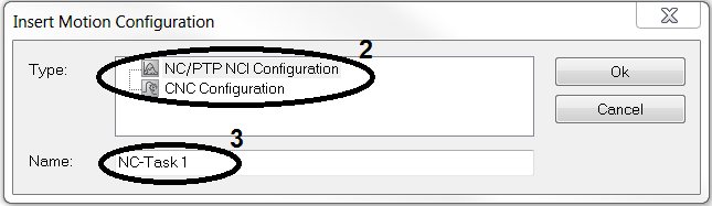 Create axis configuration 2: