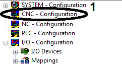 Create CNC axis configuration 1: