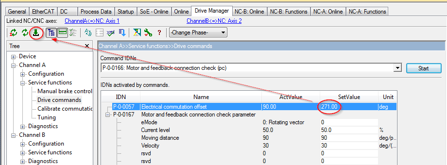 Determining the electrical commutation offset 2: