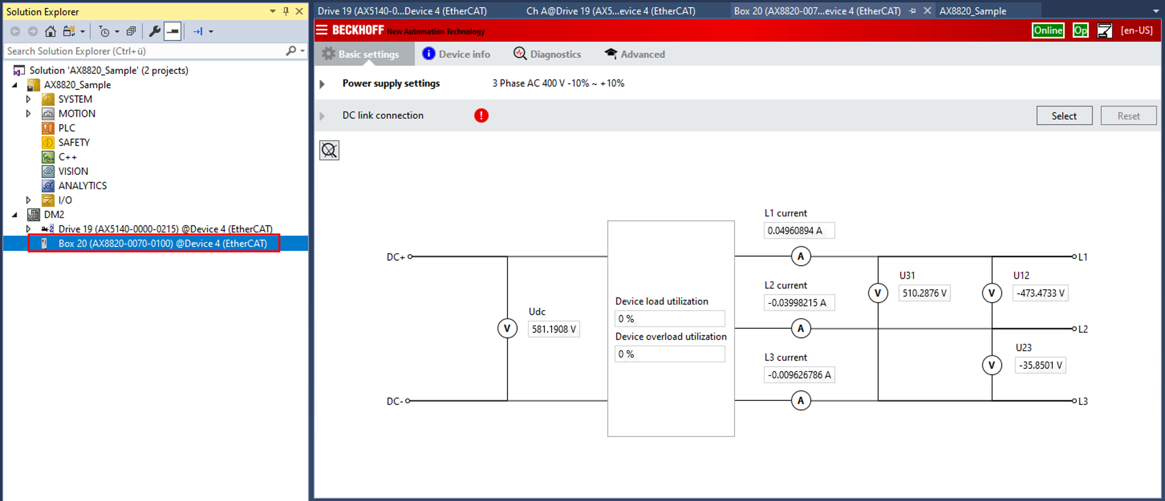 Commissioning the AX8820 8: