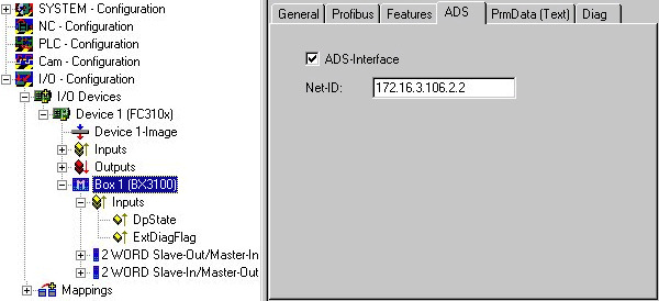 Program transfer via PROFIBUS 1:
