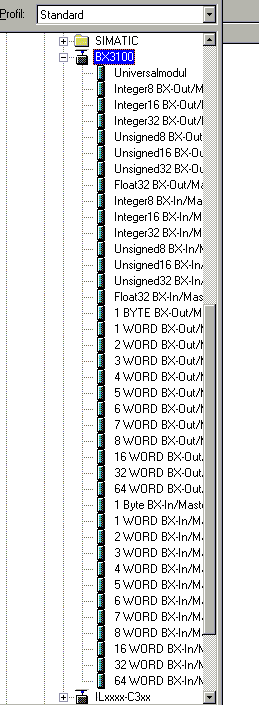 Configuration: Siemens S7 controller with BX3100 4: