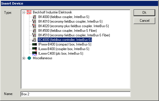 Configuration via TwinCAT 1: