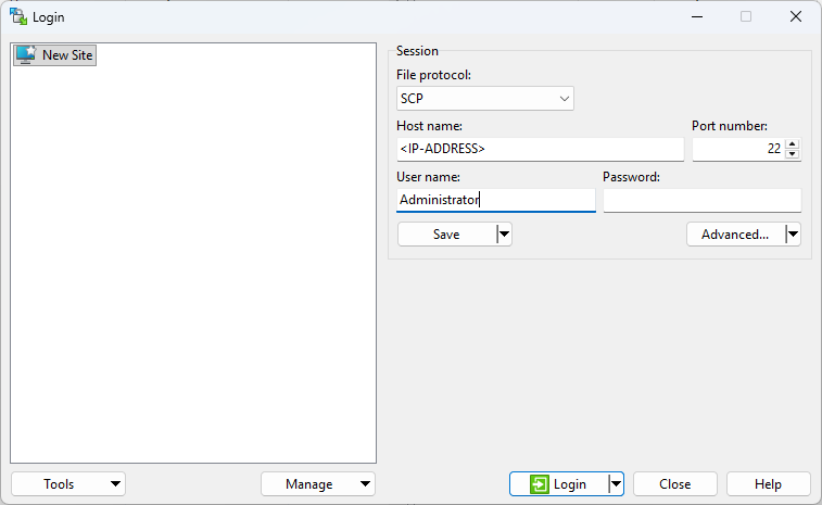 Managing files with the WinSCP client 1: