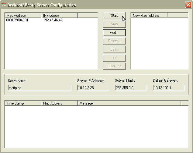 Addressing via Beckhoff BootP Server 4: