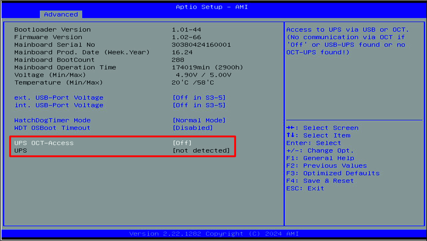 UPS OCT configuration 2: