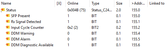 SFP diagnostics during operation (DDM) 2:
