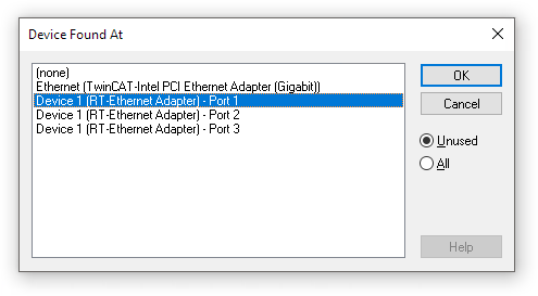 Configuration of a port as an EtherCAT port 3: