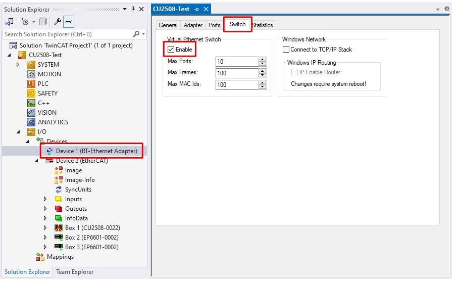 TCP/IP via virtual switch 2: