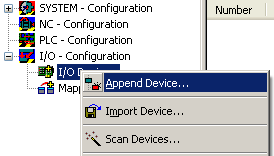 Setup in TwinCAT 1:
