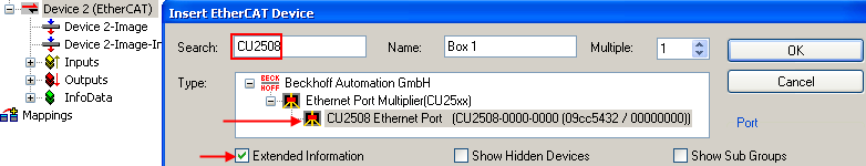Setup: Device EtherCAT 10: