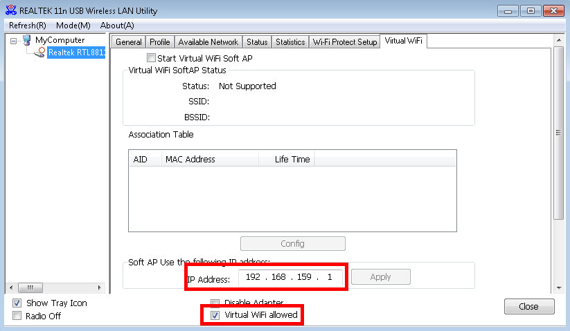 Configuring as access point 1: