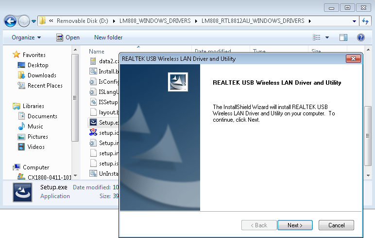 Installing the driver 1:
