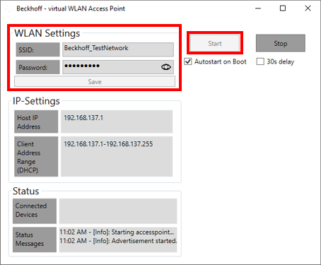 Configuring as access point 2: