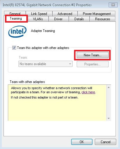 Set NIC Teaming 2: