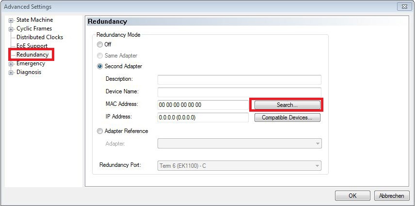 Configuring EtherCAT cable redundancy. 4: