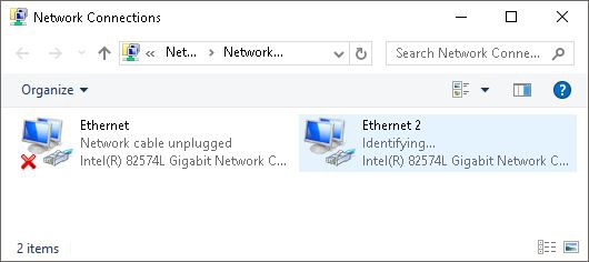 Identification of the Ethernet interfaces (X000, X001) 1: