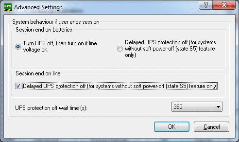 Advanced Settings dialog 1: