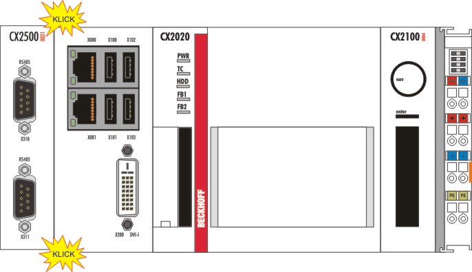 Attaching the system interface to the CX20x0 system 3: