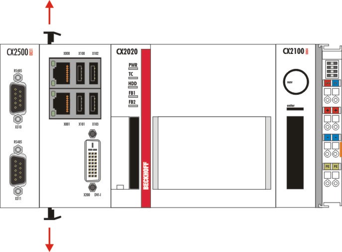 Mounting the module lock 4: