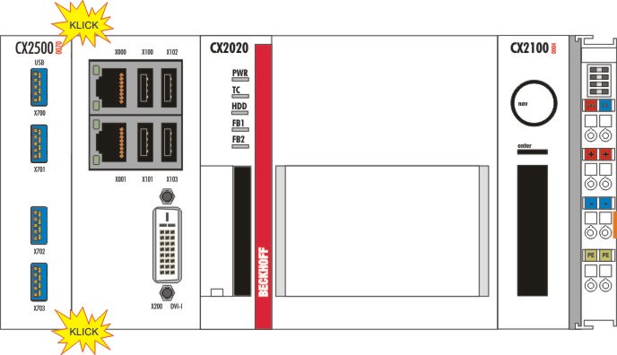 Attaching the system interface to the CX20x0 system 3: