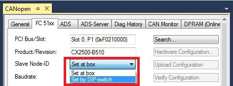 Setting the address with a DIP switch 2: