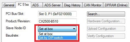 Setting the address with a DIP switch 2: