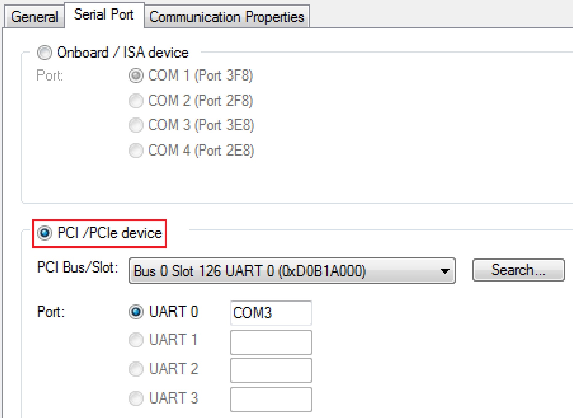 Configure the serial interface (N03x) 4: