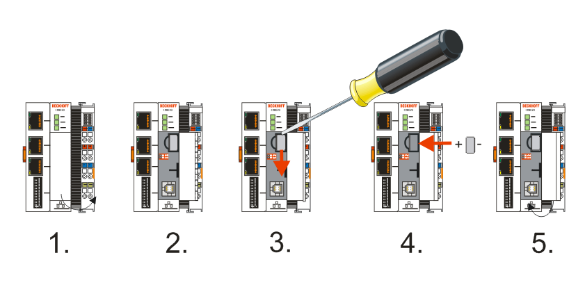 Changing the battery 1: