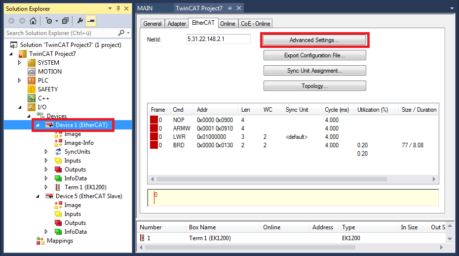 Configuring the lower master 1: