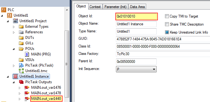Online configuration of the TwinCAT EAP device 2: