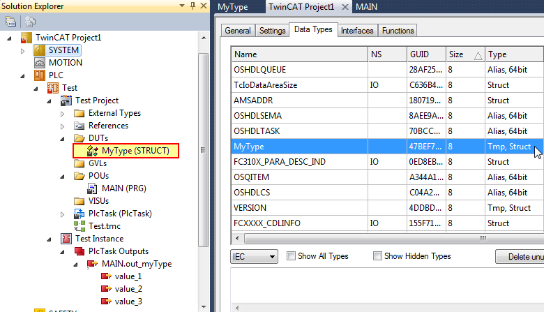Use of user-defined data types 2: