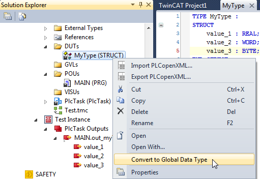 Use of user-defined data types 3:
