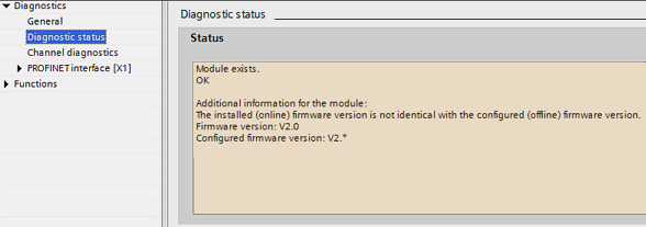 Diagnostic status under TIA 1: