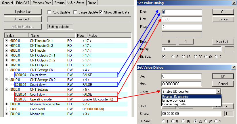 Operating mode selection 2: