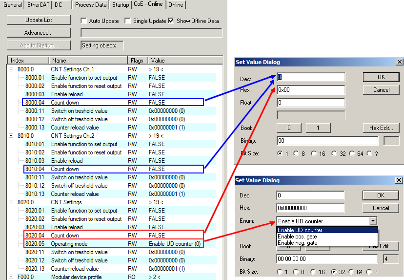 Operating mode selection 2: