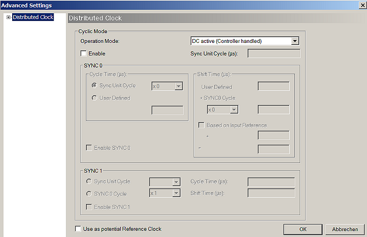 Distributed Clocks settings 2: