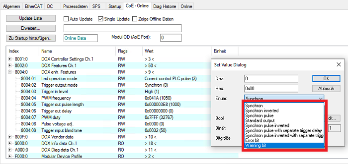 Commissioning of the trigger output 2:
