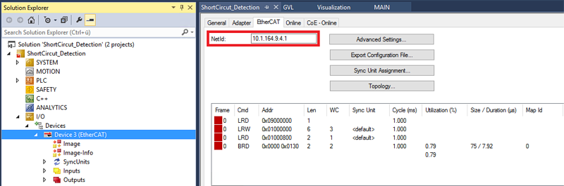 Sample program 2 - short-circuit detection (voltage-controlled) 6:
