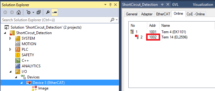 Sample program 2 - short-circuit detection (voltage-controlled) 7:
