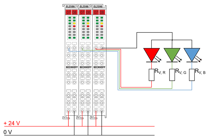 Operation of a multi-color Common Anode LED 1: