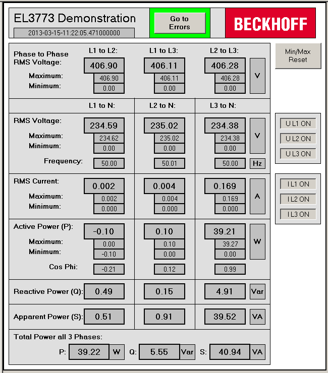 Description of the function of the example program 1: