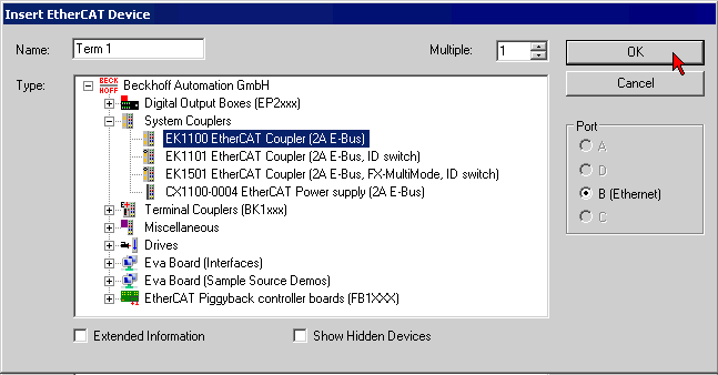 Creation of the TwinCAT configuration 6: